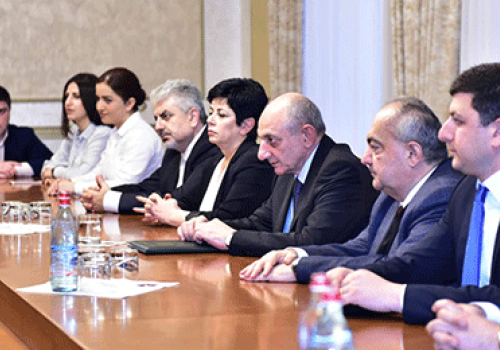 YSU-delegation-was-received-by-Bako-Sahakyan-2019